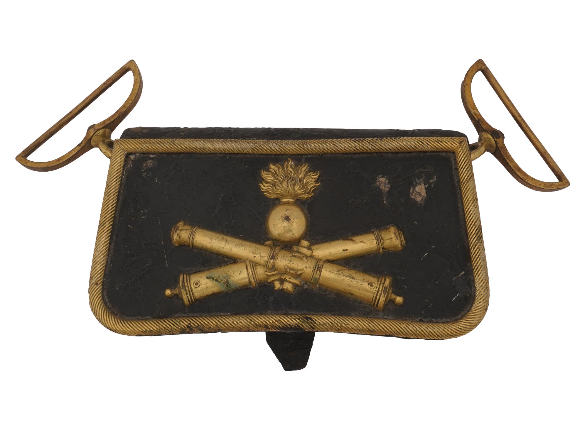 ANTIQUE 19 C. FRENCH ARTILLERY OFFICER BELT POUCH PIC-0